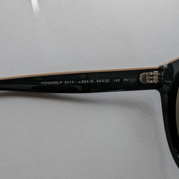 Authentic Chanel Butterfly Sunglasses 5414 C534/3  Black & Beige - Picture 8 of 12